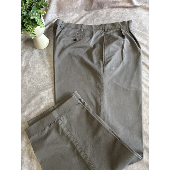 Mens Twill Gray ORVIS Dress Slacks Size 40 -28"inseam Cuffed Hem - Picture 2 of 7